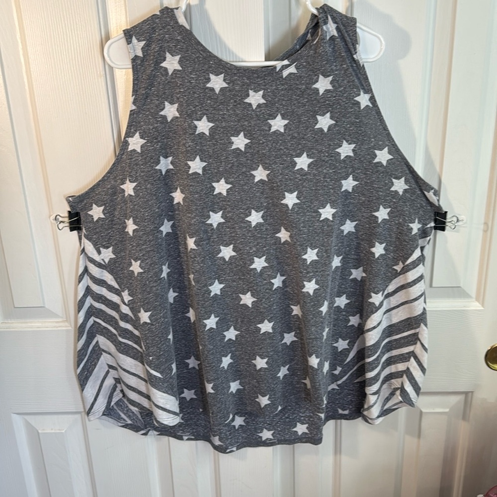 Lane Bryant flowy stars and stripes tank